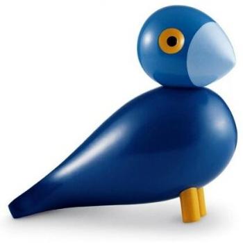 Kay Bojesen Denmark Pájaro Cantor Kay, Pájaro de Madera, Idea de Regalo, Haya Barnizada, Azul / Celeste, A 15.1 cm, L 15.8 cm, 39403