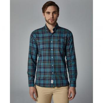 Camisa de hombre Altonadock cuadros azul corte slim