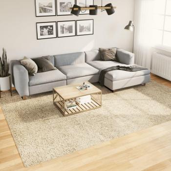 Alfombra peluda de pelo largo moderna PAMPLONA 240x340 cm Color Antracita, Beige, Crema - Alfombra de Piso para Sala de Estar Dormitorio Habitación Salón