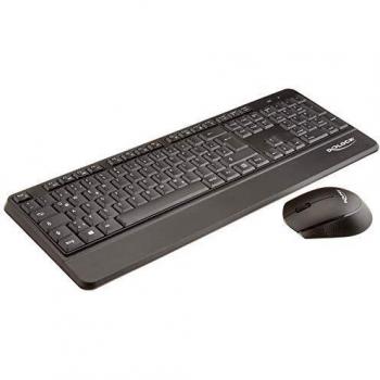 Set de Teclado y Ratón USB Inalámbrico 2.4 GHz con Reposamuñecas, Negro