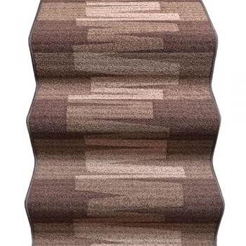 Alfombra Bordada para Escalera Zig Zag Marrón 67x180 cm - 100% Hecho en Italia