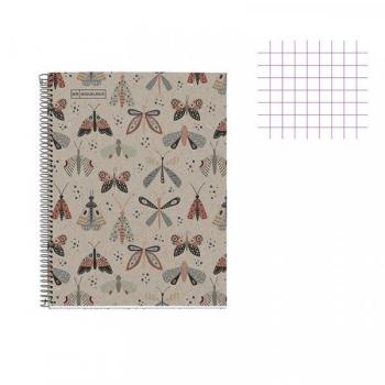 Cuaderno reciclado A5 cuadrícula 80 hojas Ecobutterfly Miquelrius