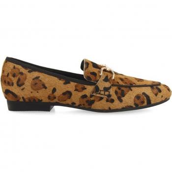 Mocasines de mujer Gioseppo con estampado de leopardo y estribo dorado