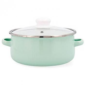 Cacerola Con Tapa Quid Cocco Metal Baquelita 20 cm Esmaltada Blanca