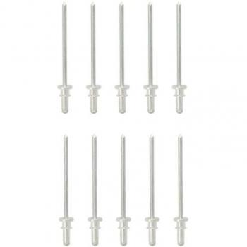 Remache ROMIX ROM 15041 - Remache de alta resistencia, fabricado en acero, con un diámetro de 4 mm y longitud de 10 mm, ideal para unir materiales metálicos y plásticos, acabado galvanizado para mayor dur
