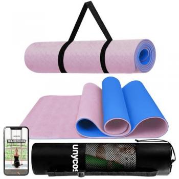 Esterilla de Yoga y Pilates Antideslizante Ecológica 183 x 61 cm con Bolsa y Correa de Hombro - Unycos