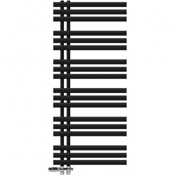 Radiador Toallero de Baño 60x140 cm Calefactor Negro Mate Diseño de Panel con Termostato y Conexión Central