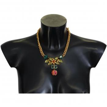 Dolce & Gabbana Gold Floral Fruit Statement Necklace