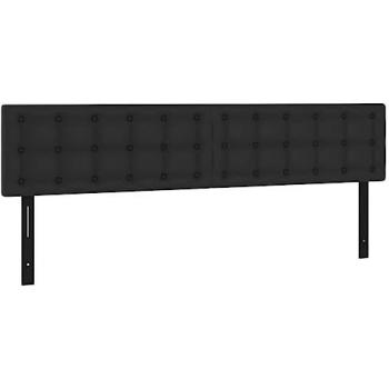 Cabeceros 2 unidades de cuero sintético negro 80x5x78/88 cm