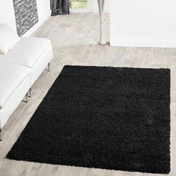 T&T Design Shaggy - Alfombra para salón, diferentes precios, varios colores, negro, 160 x 220 cm
