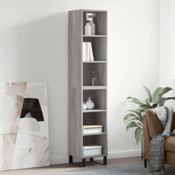 Aparador alto Sonoma gris 34.5x32.5x180 cm madera contrachapada multicapa