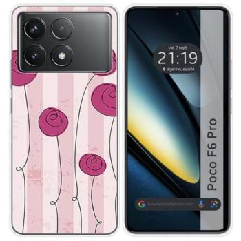 Funda Silicona para Xiaomi Poco F6 Pro 5G con Diseño de Flores Vintage