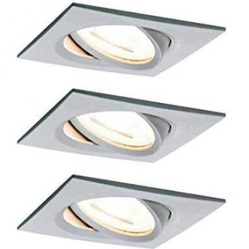Set de Focos Empotrables LED Nova Cuadrados 3x6,5W 2700K Blanco Mate Dimmable