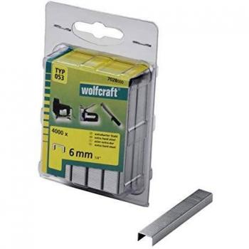 Wolfcraft 7028000 7028000-4000 Grapas de Lomo Ancho, Tipo 053, 6mm, Set de 4000 Piezas