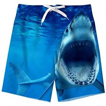Troncos de natación Niños 3D Impreso Adolescente Bañador Natación Secado Rápido Pantalones Cortos Surf Bañador con Bolsillos Laterales 12-14 Años