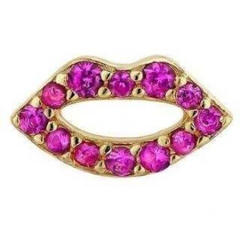 Ear Candy - Piercing Kiss de Plata 925 bañado en Oro Amarillo 18k