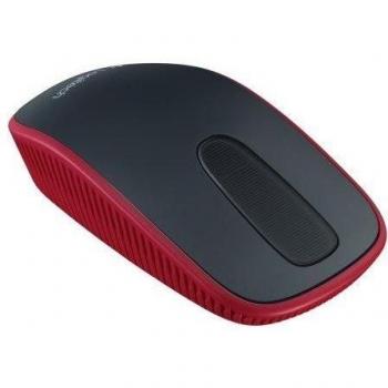 Logitech T400 - Ratón inalámbrico con zona táctil, color rojo