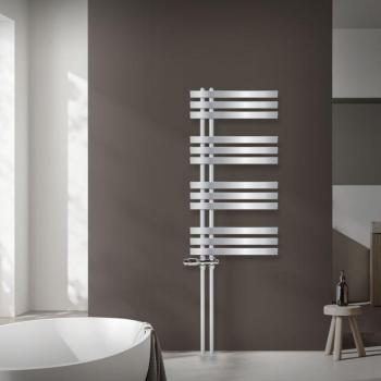 Radiador Toallero de Baño Luxebath Iron EM 500 x 1000 mm Cromado Diseño Moderno Recto con Conexión Central y Kit de Montaje