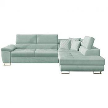 Sofá rinconero Comfivo 166 con función de descanso y caja de ropa de cama, 270x202x71cm, Magic Velvet 2227 + Evo 29
