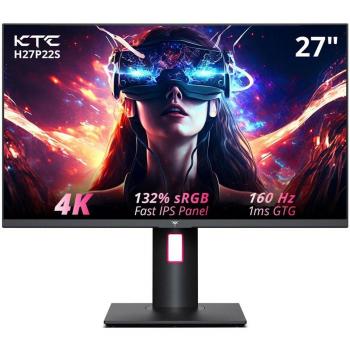 KTC H27P22S Monitor 27 LED IPS UltraHD 4K 160Hz FreeSync Premium/G-Sync Compatible, resolución 3840x2160, frecuencia de actualización de 144Hz, tiempo de respuesta de