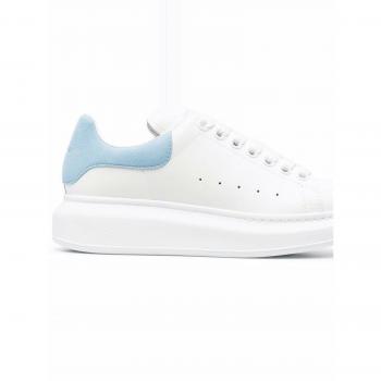 Alexander McQueen Women's Oversized Sneakers in White and Powder Blue | Size 39 (US 9) | 553770WHGP7