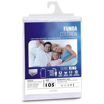 Funda de Colchón Lavable a Máquina con Cierre de Cremallera, 50% Poliéster 50% Algodón, Suave y No Encoge, Blanco, 105x190 cm