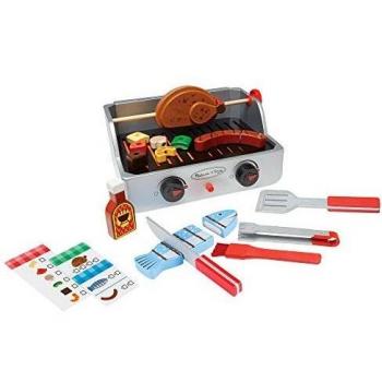 Melissa & Doug Melissa&Doug- Rotisserie & Grill Barbecue Set Kit de Barbacoa con asador y Parrilla para Jugar simbolico para niños| Juego de Comida| 3+ años, Multicolor 19269