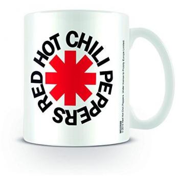 Red Hot Chili Peppers Logo en Color Blanco Taza de cerámica