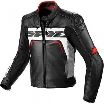 Spidi Carbo Rider - Chaqueta de piel para moto, color rojo 56