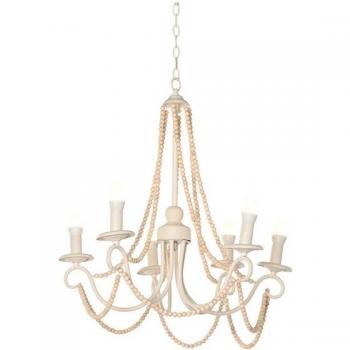 Lámpara de Techo Home ESPRIT Blanco Marrón claro Madera Metal 25 W 60 x 53 x 55 cm