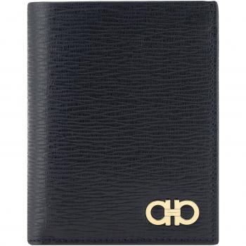 Salvatore Ferragamo Gancini Wallet, Black Male, Size: ONE SIZE