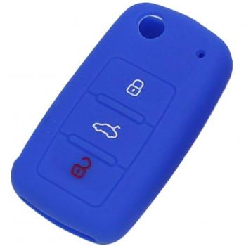 Llavero Funda Protectora Tapa de Clave Cáscara Fob Remoto Silicona Coche para VW Volkswagen Jetta Passat Azul Oscuro