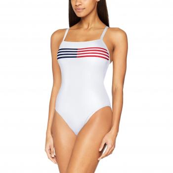Tommy Hilfiger One-Piece, Traje de baño de una Pieza para Mujer, Blanco