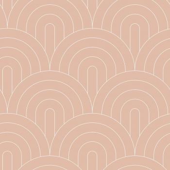 Papel pintado Art Deco rosa melocotón - 0,53 x 10,05 m