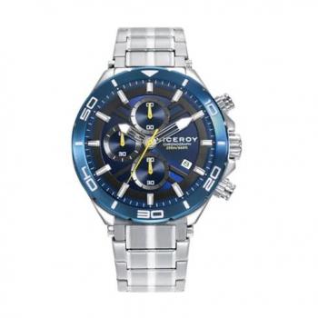 Reloj Viceroy Heat Cronógrafo de Hombre en Acero con Bisel Azul y Brazalete de Acero 46841-37