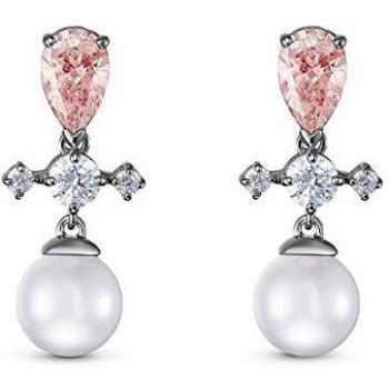 Swarovski Pendientes Perfection, de Mujer, rosa, baño de rodio