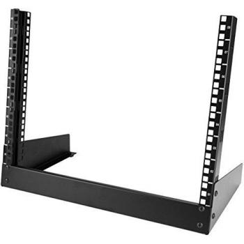 StarTech.com 8U Open Frame Network Rack - 19 2 Post Free Standing Desktop Rack for Computer, AV, Media, IT, Data & Server Room Equipment