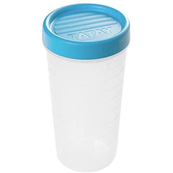 Tatay Contenedor de Alimentos hermético con Cierre a Rosca y medidor, Tapa Azul, Libre de BpA, 8.5 cm