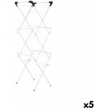 Tendedero Plegable Vertical Kipit Blanco Negro 47 x 41 x 136 cm (5 Unidades)