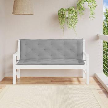 Oxford Fabric Garden Bench Cushion Set - Gray, 150x50x7 cm (2 pcs)