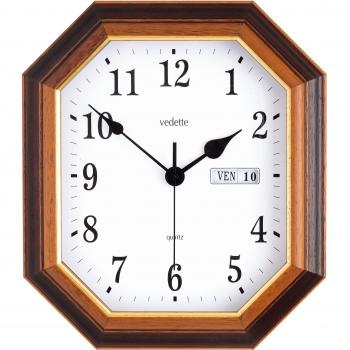 Vedette VP40034 - Reloj de Pared analógico de Cuarzo - Madera