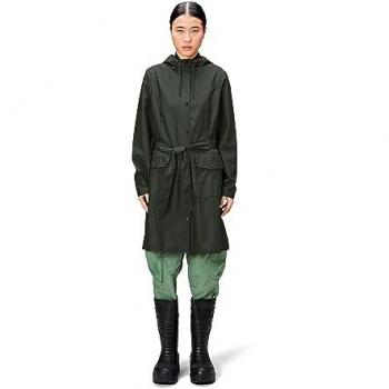 Rains Curve W Jacket - Green, Waterproof, Female, Size S