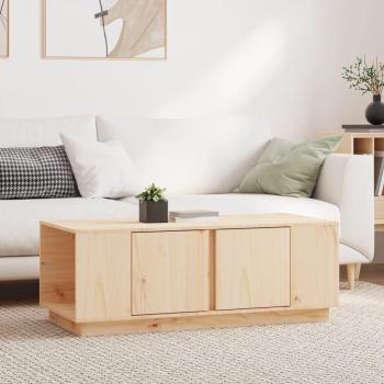 Mesa de centro de madera maciza de pino 110x50x40 cm Marrón
