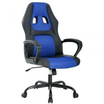 T-LoVendo TY-GRC61-Blue Silla Gaming Oficina Racing Escritorio Videojuegos Sillon Gamer Despacho, Azul Negro