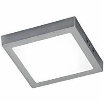 Trio Lighting Zeus Trio 657111807-Plafón LED cuadrado, IP20, SMD, 2000 lúmenes, 3000K, 230 V, color níquel mate, 16.5 W, 22,5cmx22,5cm