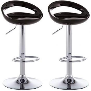 vidaXL 2X Taburetes Bar Plástico Marrón Sillas Cocina Comedor Casa Hogar Sala