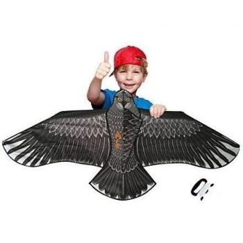 Sun Kites Gran Cometa De águila Negra para Niños y Adultos - Gran envergadura y diseño Realista - Muy fácil de Volar - Se ve excelente en el Cielo