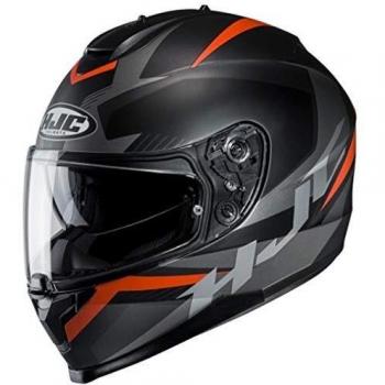 Casco de moto HJC C70 TROKY MC7SF, Negro/Oroange, L