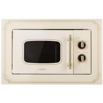 Microondas de encastre Klarstein Victoria 20, 20L, 800W, Grill 1000W, color marfil