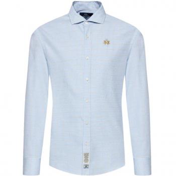 La Martina Light Blue Cotton Shirt - L, Casual Shirt, Male, Blue, Size: L, Blue Gold Striped Cotton Shirt